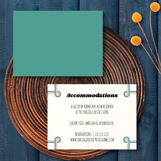 ヴィンテージウェディングホテルアコモデーションカード エンクロージャーカード