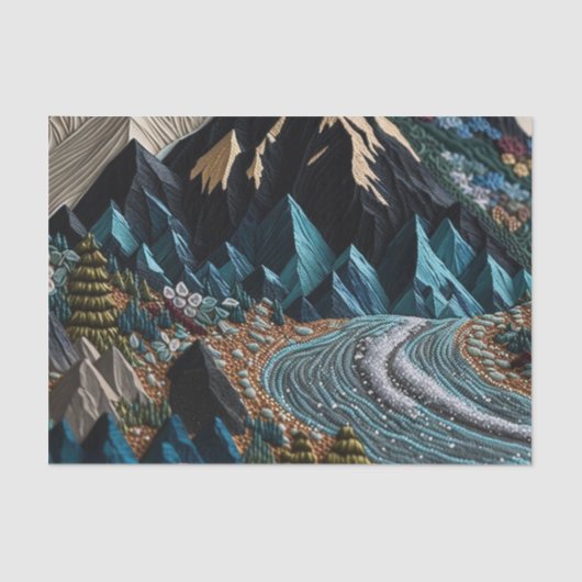 ヴィンテージウェディングボーホマウンテンズラッピング紙 薄葉紙 (正面)