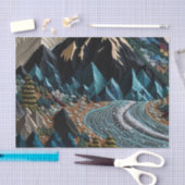 ヴィンテージウェディングボーホマウンテンズラッピング紙 薄葉紙 (クラフト)