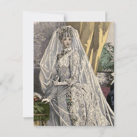 ヴィンテージウェディングポートレートブライダルシャワー 招待状 (正面)