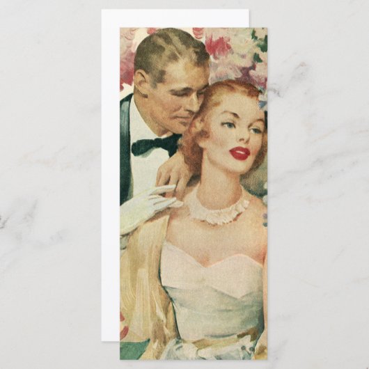 ヴィンテージウェディングポートレート、レトロ新郎新婦 (正面/裏面)