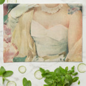 ヴィンテージウェディングポートレート、レトロ新郎新婦 キッチンタオル (折り畳み)