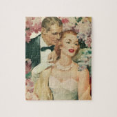 ヴィンテージウェディングポートレート、レトロ新郎新婦 ジグソーパズル (縦)