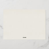 ヴィンテージウェディングメニュー金ゴールドプラム 箔招待状 (裏面)