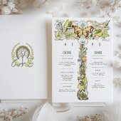 ヴィンテージウェディングメニュー&ドリンクカードバタフライモチーフ 招待状