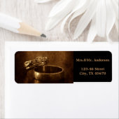 ヴィンテージウェディングリング素朴な婚約パーティ ラベル (インサイチュ)