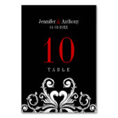 ヴィンテージウェディングレッドブラックテーブルナンバーカード テーブルナンバー (裏面)