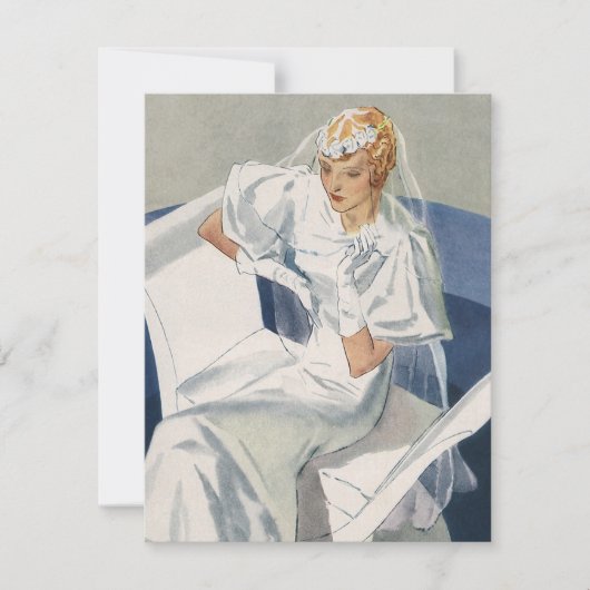 ヴィンテージウェディングレトロアールデコブライダルシャワーパーティー 招待状 (正面)