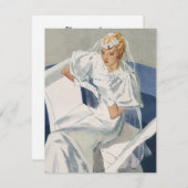 ヴィンテージウェディングレトロアールデコブライダルシャワーパーティー 招待状 (正面/裏面)