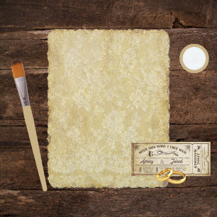 ヴィンテージウェディングレーススクラップブック紙