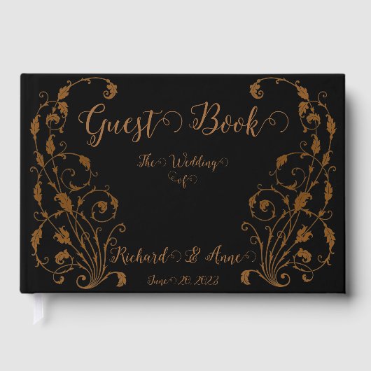 ヴィンテージウェディングロマンチックなスチームパンクフェアヤテール ゲストブック (正面)