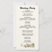 ヴィンテージウェディングロータスフラワー結婚式 プログラム (裏面)