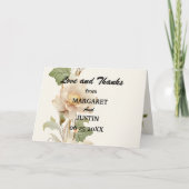 ヴィンテージウェディングロータス花 サンキューカード (正面)