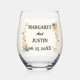 ヴィンテージウェディングロータス花 ステムなしワイングラス