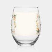 ヴィンテージウェディングロータス花 ステムなしワイングラス (右)