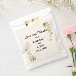 ヴィンテージウェディングロータス花 フェイバーバッグ