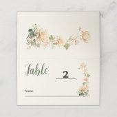 ヴィンテージウェディングロータス花 プレイスカード (外部開封)