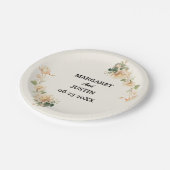 ヴィンテージウェディングロータス花 ペーパープレート (アングル)