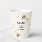 ヴィンテージウェディングロータス花 紙コップ (裏面)