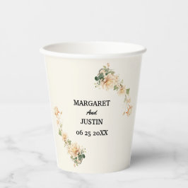 ヴィンテージウェディングロータス花 紙コップ