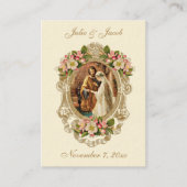 ヴィンテージウェディング伝統的カトリック聖札 名刺 (正面)
