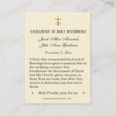 ヴィンテージウェディング伝統的カトリック聖札 名刺 (裏面)