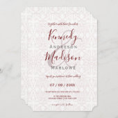 ヴィンテージウェディング伝統的フローラ予算 招待状 (正面/裏面)