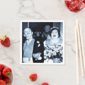 ヴィンテージウェディング写真ハッピーカップルおもしろいブライド スタンダードカクテルナプキン (インサイチュ)