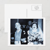 ヴィンテージウェディング写真 – ハッピーカップル(Cyanotype) ポストカード (正面/裏面)