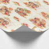 ヴィンテージウェディング婚約よくはしゃぐ記念日 ラッピングペーパー (角)