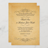 ヴィンテージウェディング招待状が華やかに 招待状 (正面/裏面)
