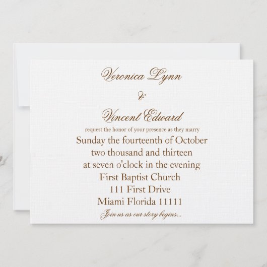 ヴィンテージウェディング招待状とラブ引用文 招待状 (裏面)