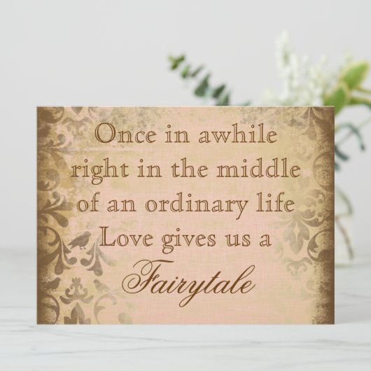 ヴィンテージウェディング招待状とラブ引用文 招待状 (スタンド正面)