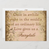 ヴィンテージウェディング招待状とラブ引用文 招待状 (正面/裏面)