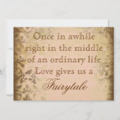 ヴィンテージウェディング招待状とラブ引用文 招待状 (正面)