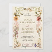 ヴィンテージウェディング招待状アールヌーボーデコ 招待状 (正面)
