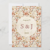 ヴィンテージウェディング招待状アールヌーボーデコ 招待状 (裏面)