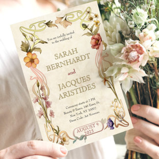 ヴィンテージウェディング招待状アールヌーボーデコ 招待状