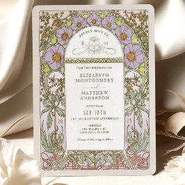 ヴィンテージウェディング招待状アールヌーボーバイミュシャ 招待状