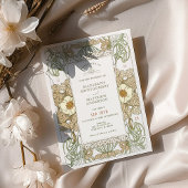 ヴィンテージウェディング招待状アールヌーボーバイミュシャ 招待状