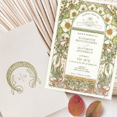 ヴィンテージウェディング招待状アールヌーボーバイミュシャ 招待状