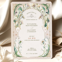 ヴィンテージウェディング招待状アールヌーボーバイミュシャ 招待状