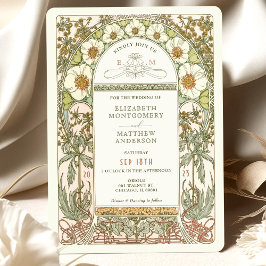 ヴィンテージウェディング招待状アールヌーボーバイミュシャ 招待状