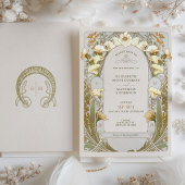 ヴィンテージウェディング招待状アールヌーボーバイミュシャ 招待状