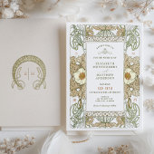 ヴィンテージウェディング招待状アールヌーボーバイミュシャ 招待状