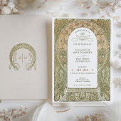 ヴィンテージウェディング招待状アールヌーボーバイミュシャ 招待状