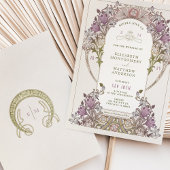 ヴィンテージウェディング招待状ウィリアムモリスラベンダー 招待状