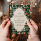 ヴィンテージウェディング招待状ウィリアムモリス エンクロージャーカード