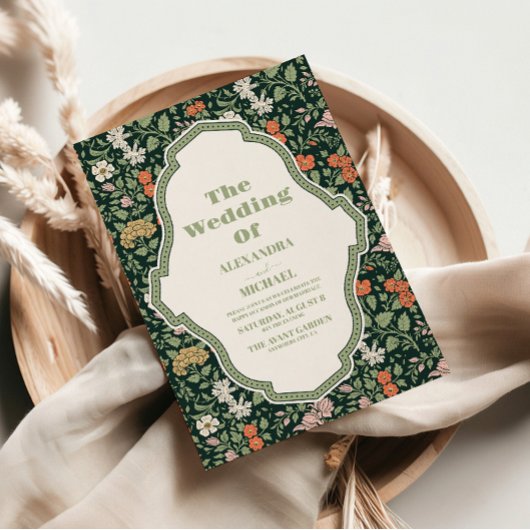 ヴィンテージウェディング招待状ウィリアムモリス 招待状