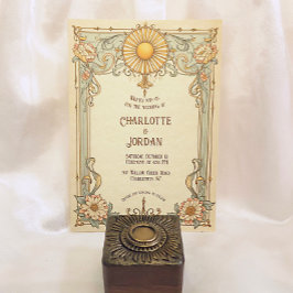 ヴィンテージウェディング招待状フローラアールヌーボー 招待状